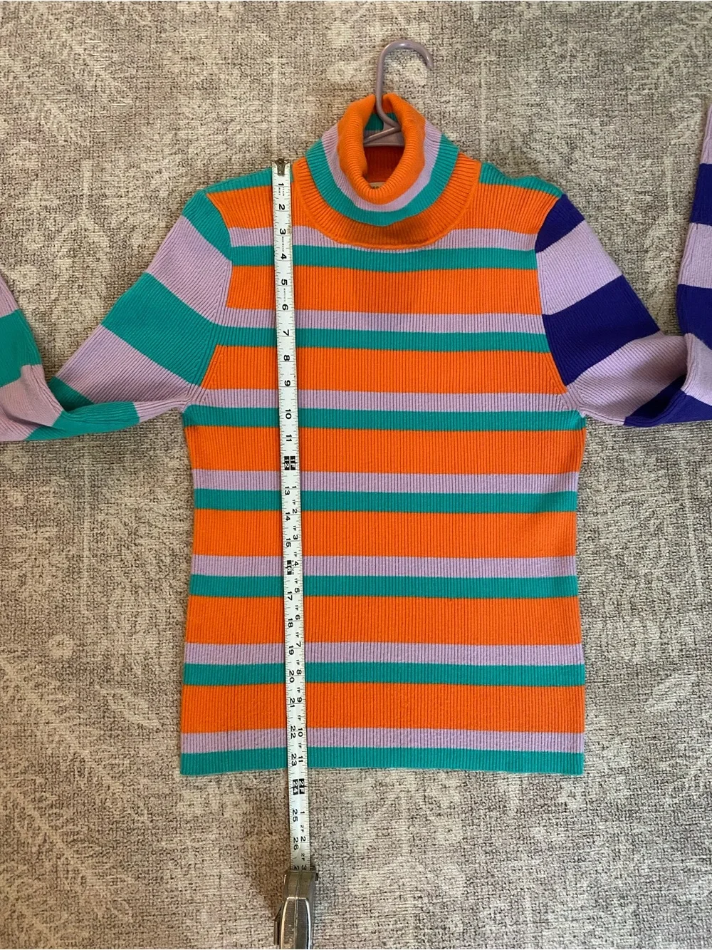 Maeve by Anthropologie Colorful Striped Ribbed Turtleneck Womens Size L - Picture 7 of 7